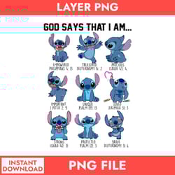 god says that i am disney png, stitch png, stitch disney png digital file