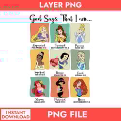 god says that i am disney png, disney pricess png, disney png digital file