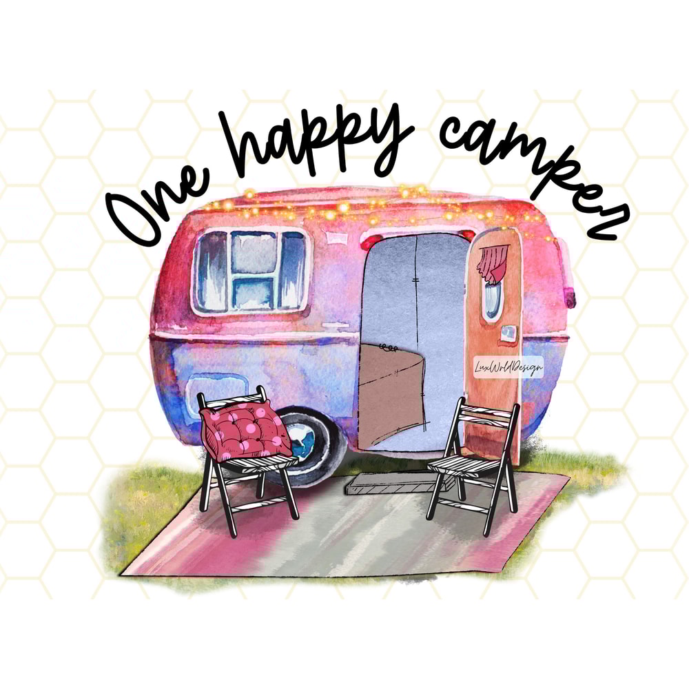 One Happy Camper PNG Camping png Camp Life Sublimation Design Digital Design Download Camping Shirt png Camper png Camp png - 1.jpg
