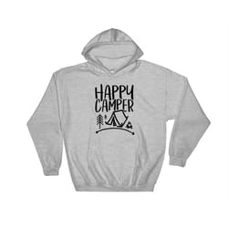 camping happy camper fire and tree hoodie sweatshirt hoody long sleeve s-m-l-xl-xxl-3xl-4xl-5xl adult oversized men wom