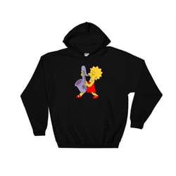 the simpsons lisa simpson saxophone hoodie sweatshirt hoody long sleeve s-m-l-xl-xxl-3xl-4xl-5xl adult oversized men wom