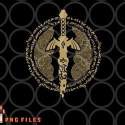the legend of zelda tears of the kingdom master sword logo png, digital download copy