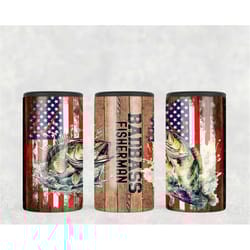 4in1 can cooler sublimation wrap, badbass fisherman, sublimation can holder png - 4th of july america patriotic bass fis