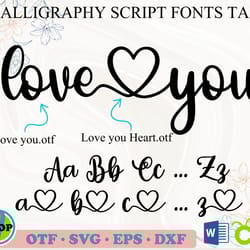 love you font with hearts | cursive font, valentines day font, script font, valentine font, cute font love font