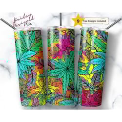 weed leaves 20 oz skinny tumbler sublimation design digital download png instant digital only, marijuana leaf tumbler