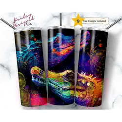 alcohol ink alligators 20 oz skinny tumbler sublimation design digital download png instant digital only, crocodile tum