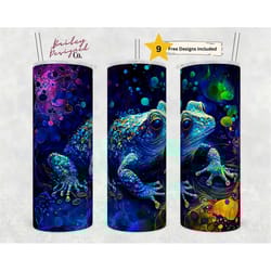 alcohol ink blue frog 20 oz skinny tumbler sublimation design digital download png instant digital only, exotic frog tum