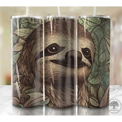 sloth 20oz sublimation tumbler designs, colorful