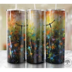 alcohol ink dragonfly 20oz sublimation tumbler designs
