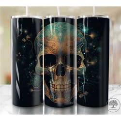 alcohol ink skull 20oz sublimation tumbler designs