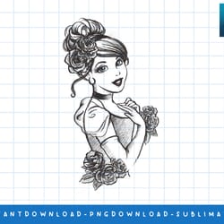 disney cinderella royal roses princess portrait png, sublimate, digital print