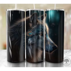 wolf 20oz sublimation tumbler designs, colorful