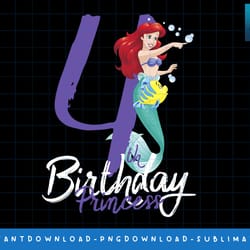 disney little mermaid ariel 4th birthday princess png, sublimate, digital print