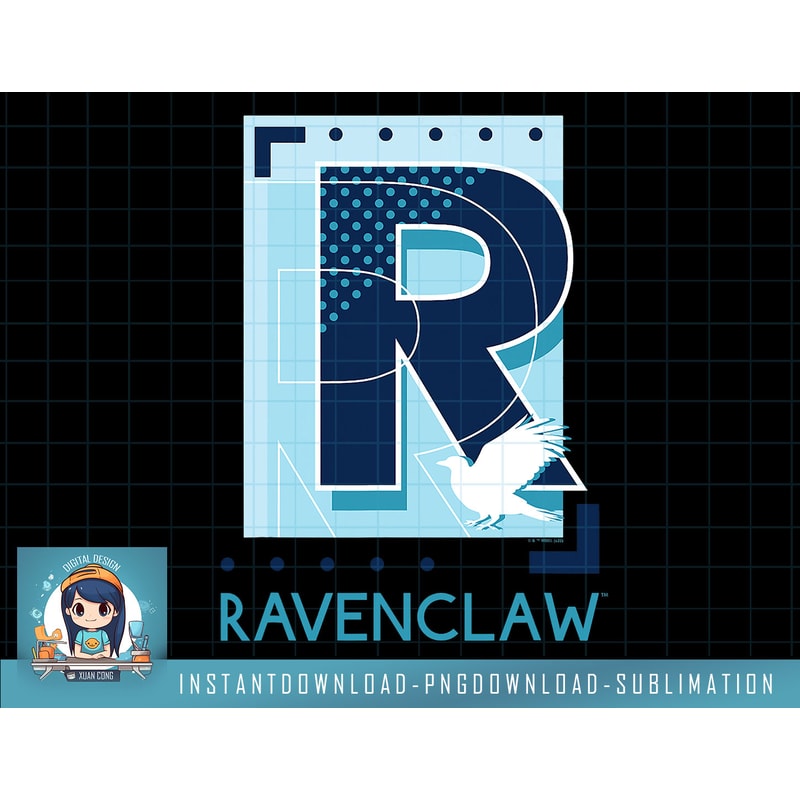 Harry Potter Deathly Hallows 2 Ravenclaw Big R Poster png, sublimate, digital download.jpg