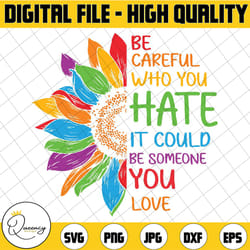 be careful who you hate it could be someone you love lgbt svg, lgbtq svg, equality pride svg, lgbtq pride png