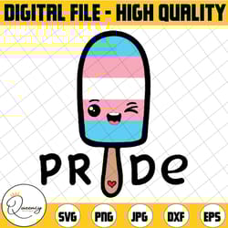 transgender pride ice svg, ice cream popsicle rainbow svg, gay pride,cute kawaii food art, lgbt svg, bi pride, hello sum