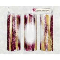 20oz skinny tumbler blank maroon gold leopard glitter