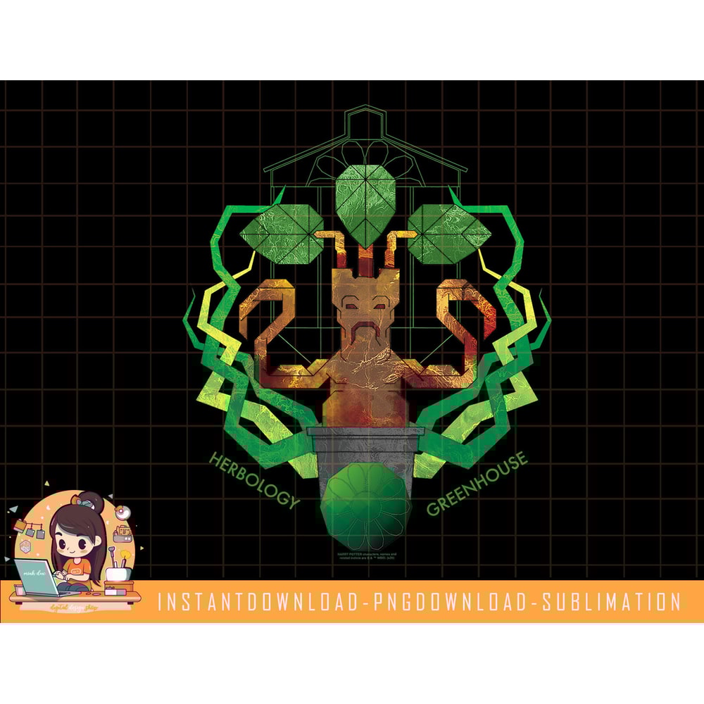 Harry Potter Herbology Greenhouse Mandrake png, sublimate, digital download.jpg