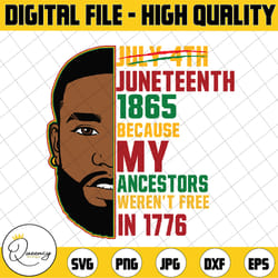 juneteenth 1865 because my ancestors weren't free in 1776 svg, juneteenth family png, juneteenth 1865 black man png, dig