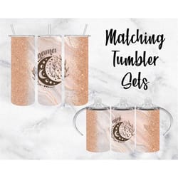boho celestial moon mama mini tumbler png wrap set