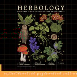 harry potter herbology plants v2 png, sublimate, digital download