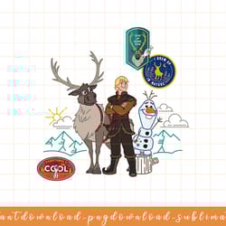 disney frozen 2 olaf, sven, and kristoff patches png, sublimate, digital download