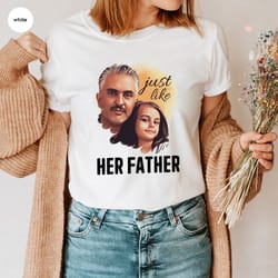 custom her father photo shirt, fathers day gifts, dad gifts from daughter, personalized portrait from photo t-shirt, cus