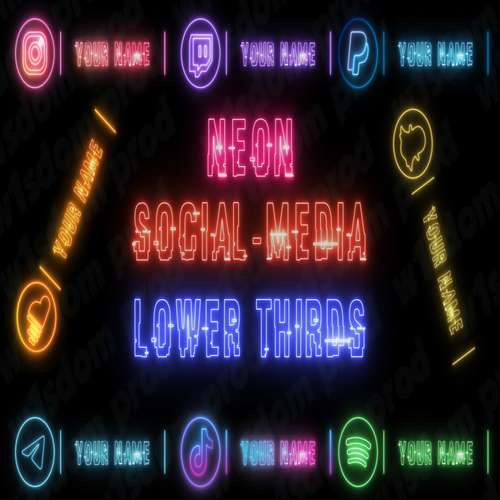 20 Neon Social Media Lower Thirds | Premiere Pro Templates | Custom Animated Call to Actions