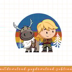 disney frozen 2 sven and kristoff chibi png, sublimate, digital download