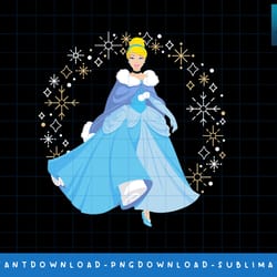 disney princess cinderella winter snowflakes holiday png, sublimate, digital print