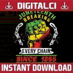 juneteenth breaking every chain since 1865 african american png, broken chain png, free-ish 1865, black history png