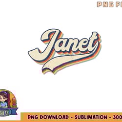 vintage janet retro first name personalized 1970s love janet png, digital download copy