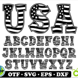usa flag font otf, usa flag font svg cricut, 4th of july svg, american flag font svg, american flag letters svg png