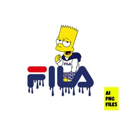 bart simpson fila png, fila logo png, bart simpson png, fashion brand png, the simpson png, cartoon png, ai digital file