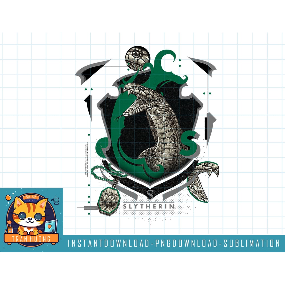 Harry Potter Slytherin Shield Realistic Serpent png, sublimate, digital download.jpg