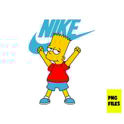 bart simpson nike png, nike logo png, bart simpson png, the simpson png, fashion brands png digital file