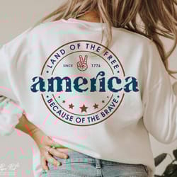 america land of the free because of the brave svg cutting files