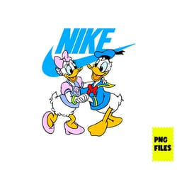 donald and daisy nike png, disney swoosh png, duck png, donald duck png, nike logo png, disney png digital file