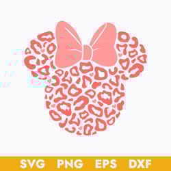 leopard skin minnie svg, minnie mouse svg, disney svg, png dxf eps digital file