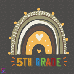 5th grade rainbow svg, back to school svg, 5th grade svg, rainbow svg,