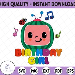 cocomelon personalized name and ages birthday girl svg png, cocomelon brithday svg, cocomelon,cocomelon family birthday