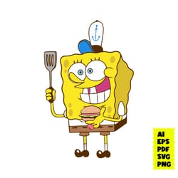 spongebob svg, spongebob funny svg, spongebob and hamburger svg, bob svg, cartoon svg, ai eps digital file