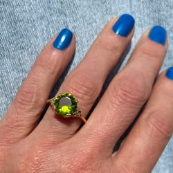 peridot ring - august birthstone - statement ring - gold ring - engagement ring - round ring - cocktail ring