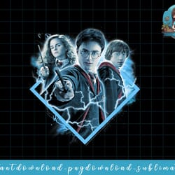 kids harry potter harry ron and hermione lightning portrait png, sublimate, digital download