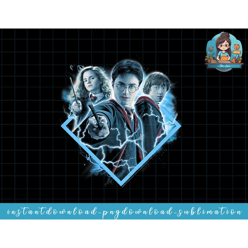 Kids Harry Potter Harry Ron And Hermione Lightning Portrait png, sublimate, digital download.jpg