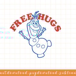 disney frozen olaf free hugs outline png, sublimate, digital download