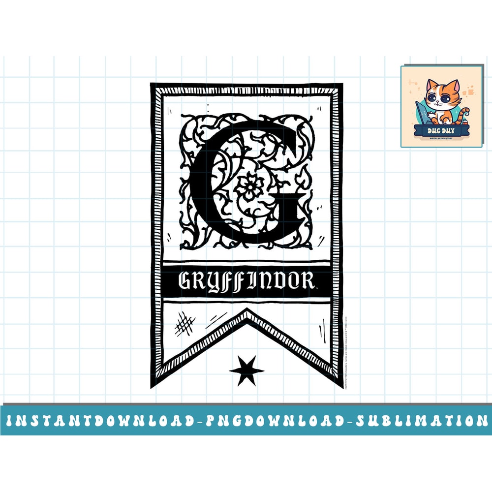 Harry Potter Gryffindor Drawn Banner png, sublimate, digital download.jpg