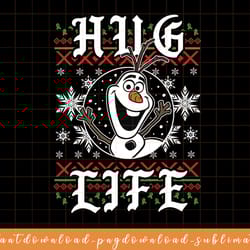 disney frozen olaf hug life ugly christmas sweater style png, sublimate, digital download
