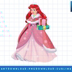 disney princess the little mermaid ariel christmas gown png, sublimate, digital print