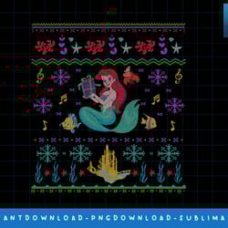 disney princess the little mermaid ariel christmas sweater png, sublimate, digital print